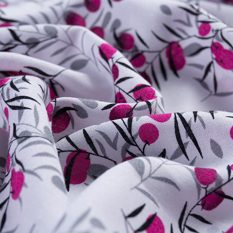 قماش بوبلين قطني مطاطي مطبوع للملابس النسائية