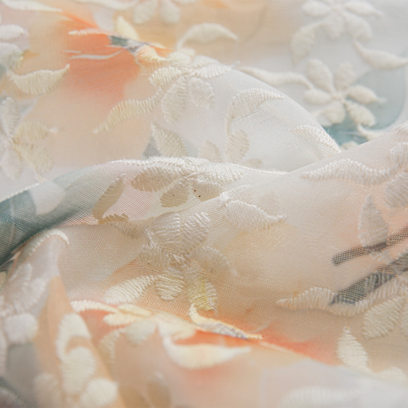 قماش تطريز بوليستر ثلاثي الأبعاد عالي الثبات اللوني وقابل للتنفس